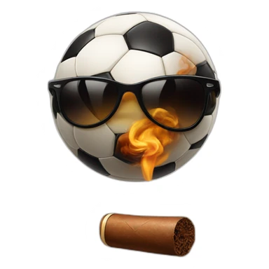 soccer ball wearing shades smoking a cigar sticker
