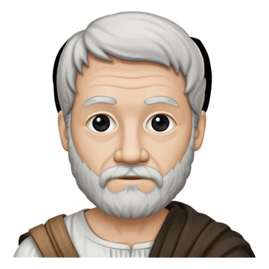 Aristotle portrait, hand-drawn look, as a black-and-white sketch sticker