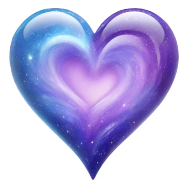 Pastel glass purple blue galaxy heart  sticker
