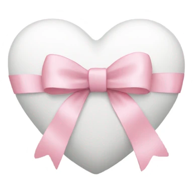 white heart with light pink ribbon bow sticker