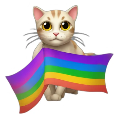 cat spider with pride flag sticker