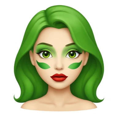 woman with green colored ips sticker