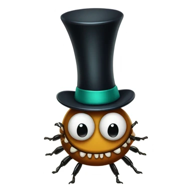 Centipede wearing a cute top hat and monocle with mandibles  sticker