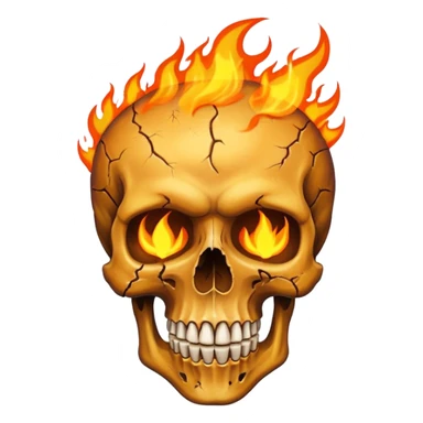 Make a rockstar like fill a skull with fire on it sticker