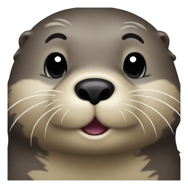 A sea otter bites his lips politely sticker