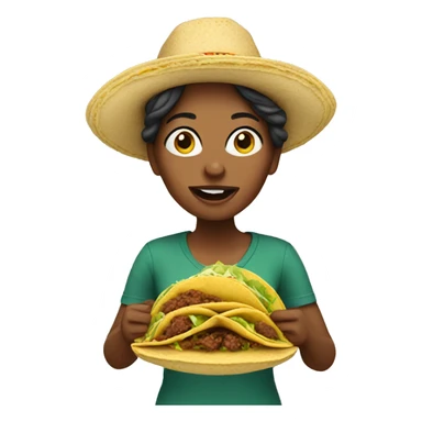 Woman eating tacos sticker