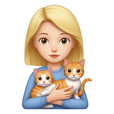 Girl holding a cat sticker