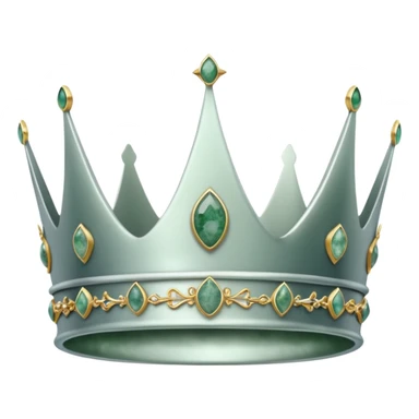 silver feminine crown with moss agate sticker