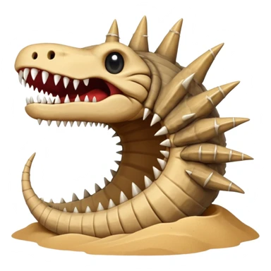 Sand worm from dune make the face a hole with long spiky teeth sticker