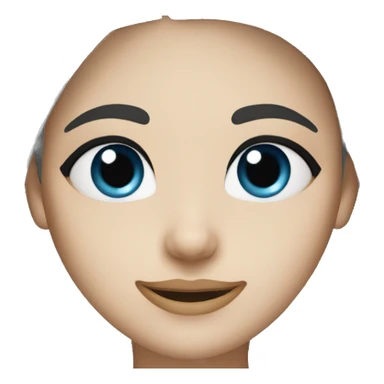 Nurse with straight black hair, blue eyes, white skin sticker