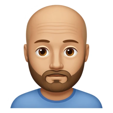 men without winkles with beard almost bald sticker