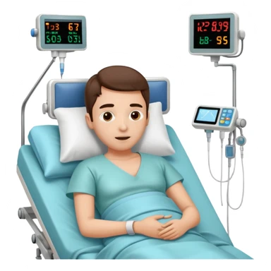 a patient waking up before a surgery, with monitors etc. A PATIENT NOT A DOCTOR sticker