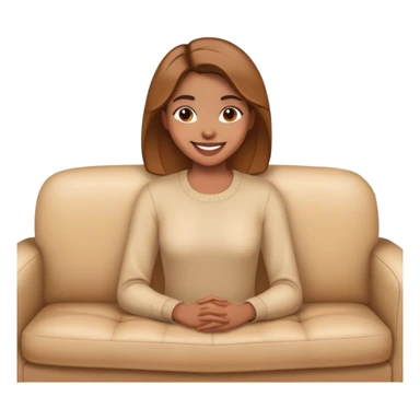 smiling woman on couch indoors sticker