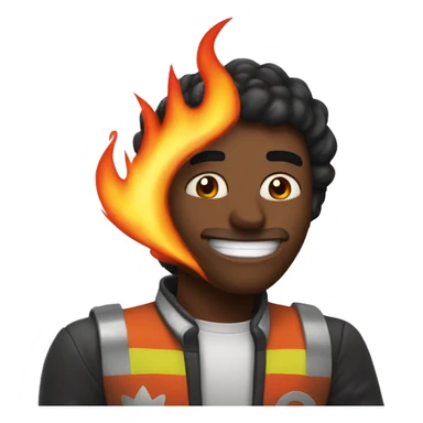 Corazón negro con fuego  sticker