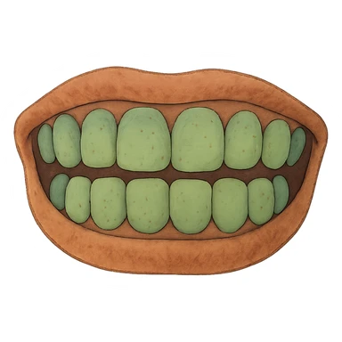 ghibli style green teeth sticker