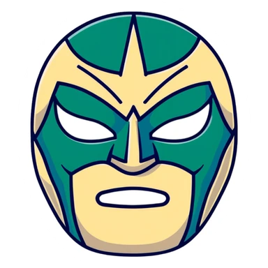 dark green, cream, and Carolina blue luchador mask sticker