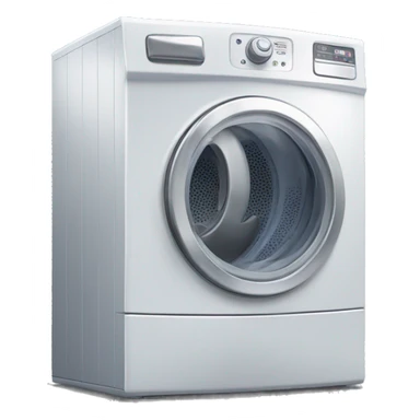 A dryer that has feet and a face running really fast sticker