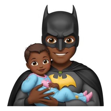 batman holding baby daughter sticker