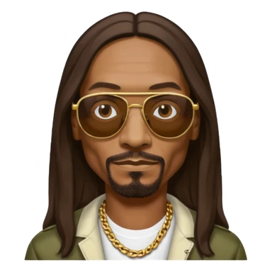 Snoop Dogg with long dark brown hair sticker