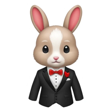 baby bunny in suit no carrot red bowtie sticker