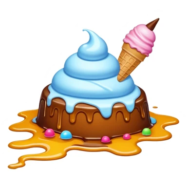 Ice cream fallen on the ground sticker
