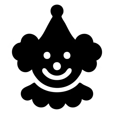 clown solid filled icon sticker