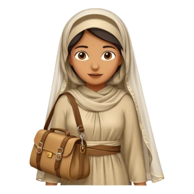 Woman + veil + satchel,Desert Nomads. sticker