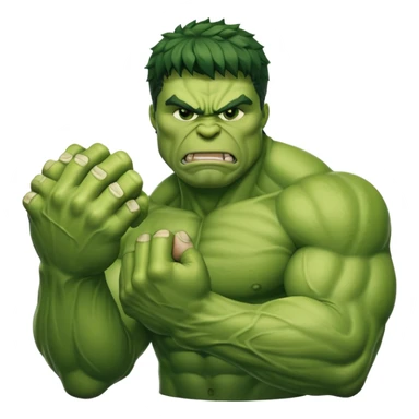 big muscular green cool hulks fist with 5 fingers sticker