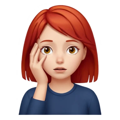 Face palm girl with red hair  sticker