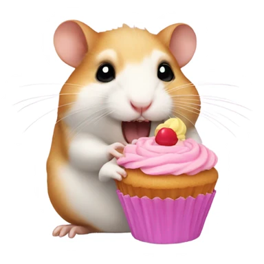 hamster eating a cupcake sticker