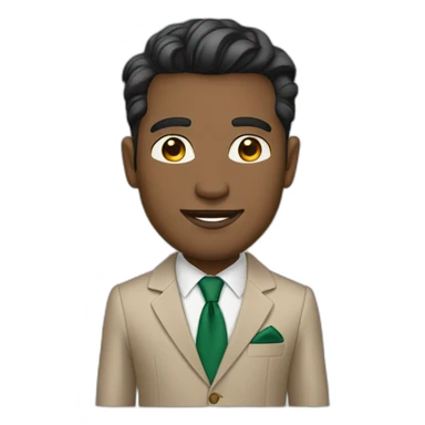 business man with a beige gucci suit without a tie  sticker