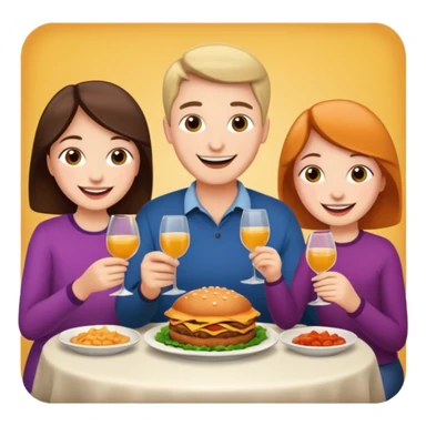 light family having dinner sticker