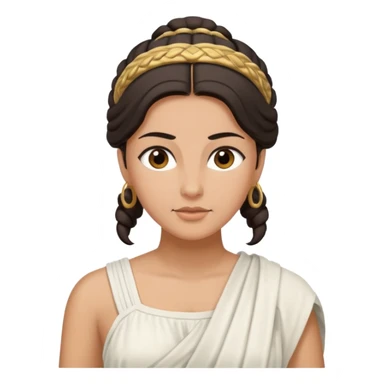 ancient greek woman with dark hair tied back sticker