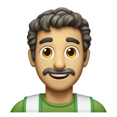 Smiling Italian man have a surprised sticker