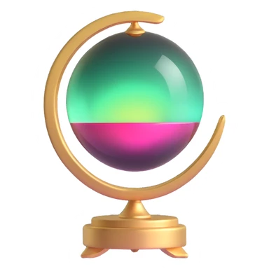 aurora crystal ball on a small golden stand sticker