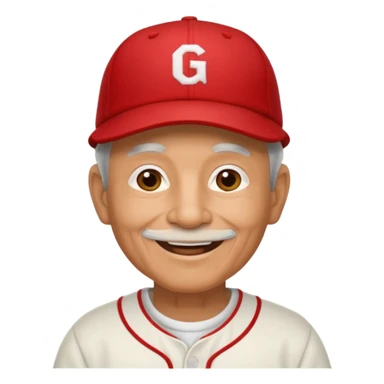 Grandpa red baseball hat sticker