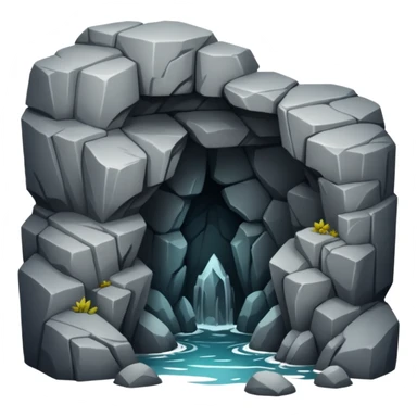 A deep cave entrance surrounded by rugged stone.




















































 sticker