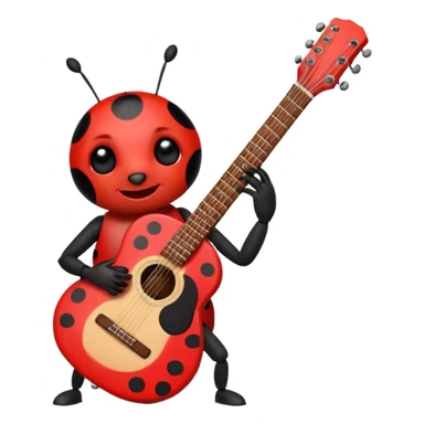 Ladybug playing guitar sticker
