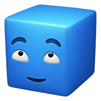 A blue cube with face sticker