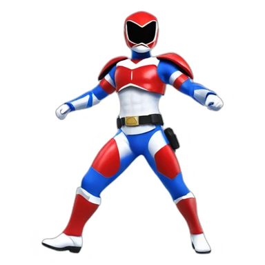 police power ranger full body blue and red and white sticker
