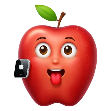 Phone eating an apple sticker