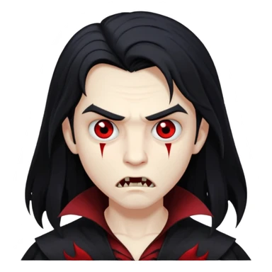 sad face vampire boy long hair
 sticker