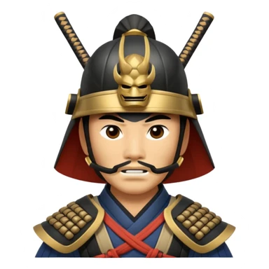 Samurai with helmet and a mask sticker