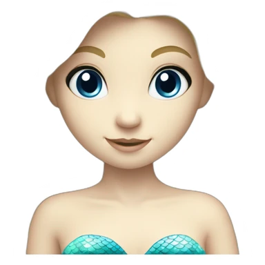 very young white blonde mermaid with blue eyes dancing sticker