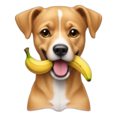 chien qui mange une banane rose sticker