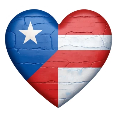 Heart with puerto rico flag sticker