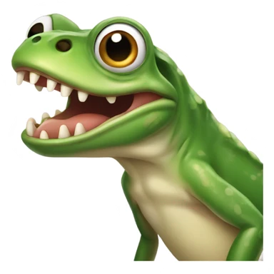 Frog with T. rex teeth sticker