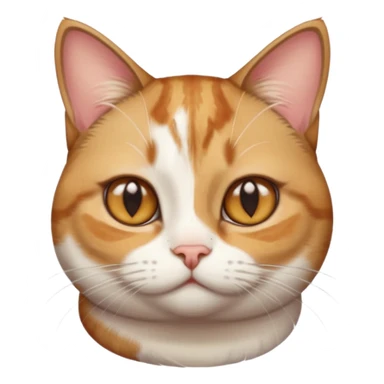 torbie and white cat with small head, hazel eyes, and short but chubby body sticker