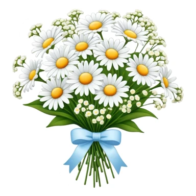 daisy and babies breath bouquet  sticker