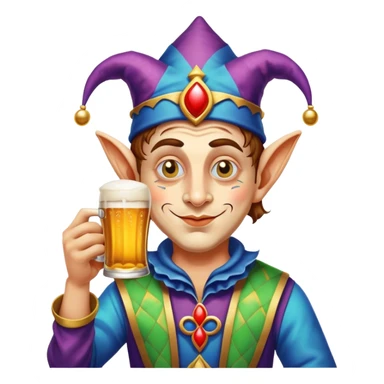 Jester guy drinking beer with third eye sticker